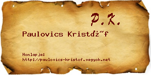 Paulovics Kristóf névjegykártya