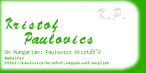 kristof paulovics business card